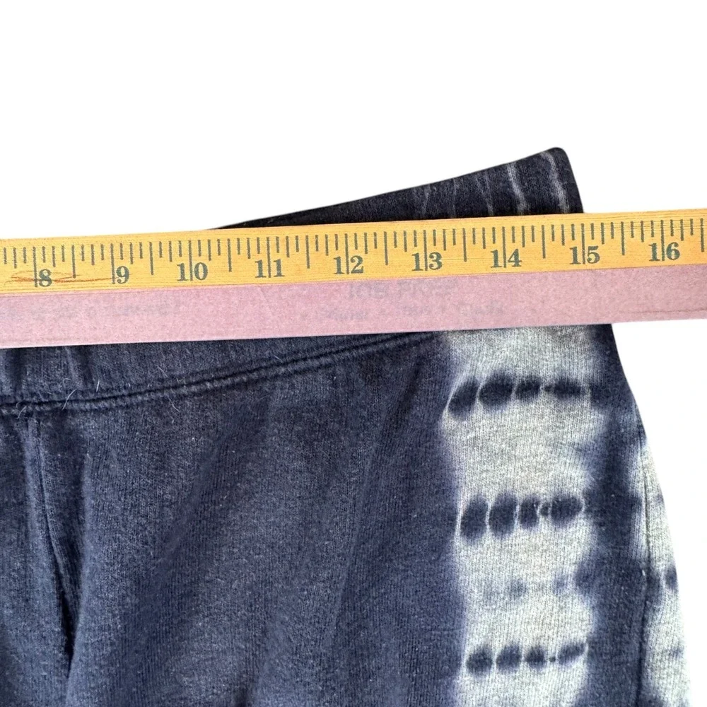 C Active Navy Blue Tie Dye Side‎ Stripe Fleece Knit Shorts Womens Medium